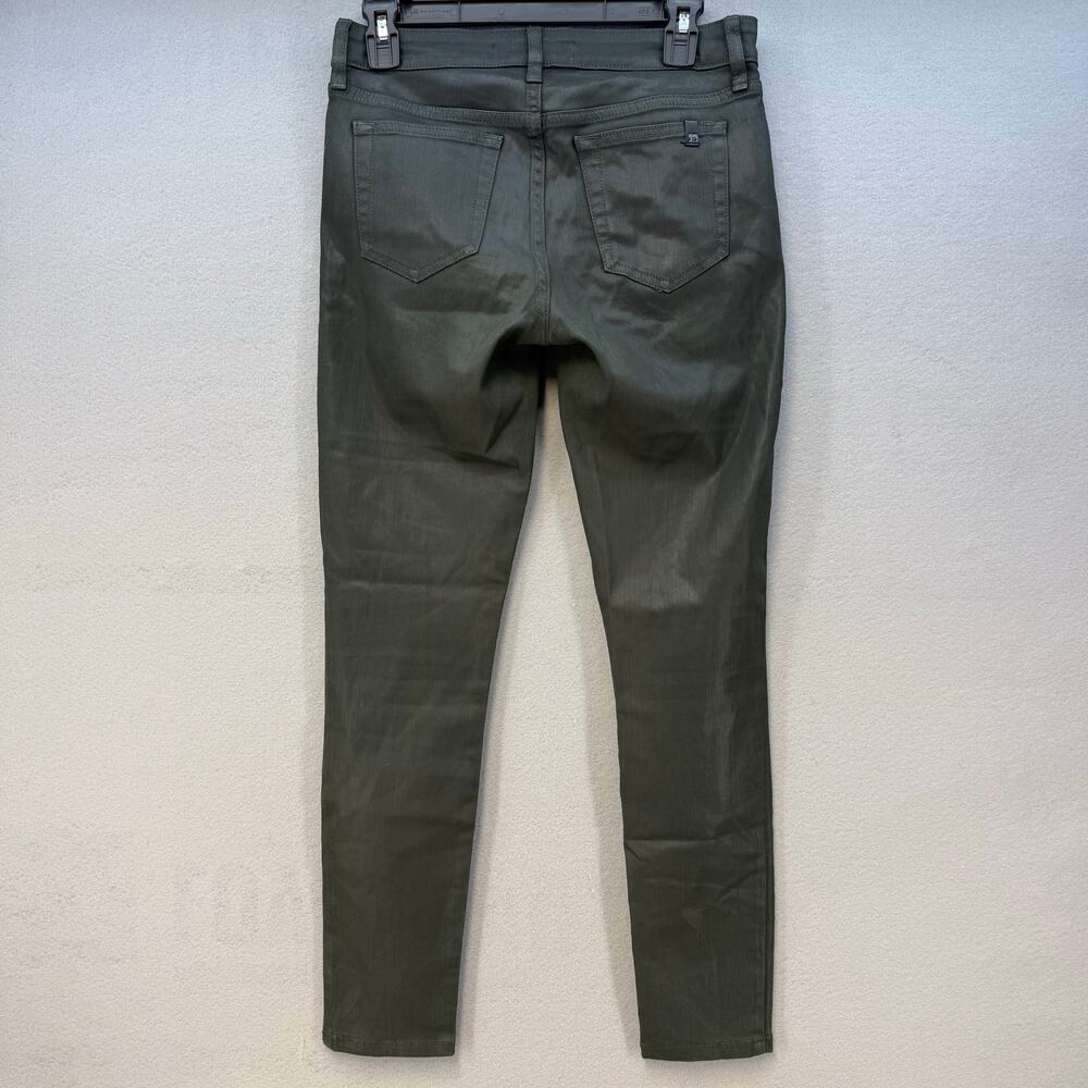 EUC Joe's Pant Women's 27 (4) Olive Green Coated Denim Skinny Leg Mid Rise EUC - Picture 2 of 14